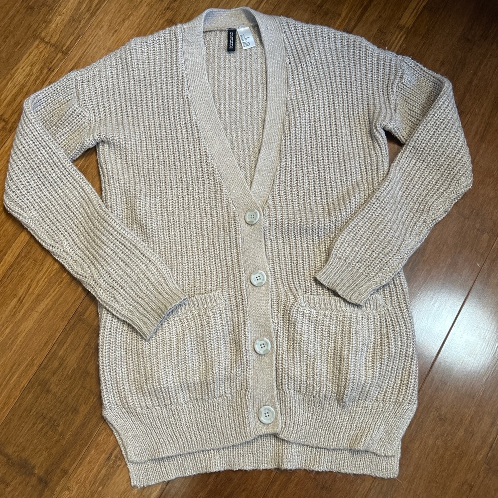 Divided Beige Knit Cardigan Sweater